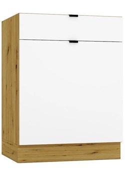 Szafka kuchenna dolna z szufladą 60 cm biały + dąb artisan - Elandro 9X ze sklepu Edinos.pl w kategorii Meble kuchenne - zdjęcie 175385474