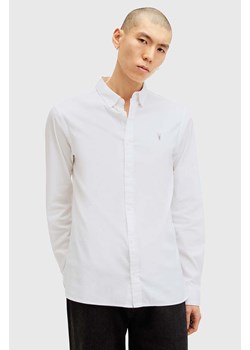 AllSaints koszula bawełniana HAWTHORNE LS SHIRT męska kolor biały slim z kołnierzykiem klasycznym M150SB ze sklepu ANSWEAR.com w kategorii Koszule męskie - zdjęcie 175386133