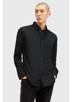 AllSaints koszula bawełniana HAWTHORNE LS SHIRT męska kolor czarny slim z kołnierzykiem klasycznym M150SB ze sklepu ANSWEAR.com w kategorii Koszule męskie - zdjęcie 175386141