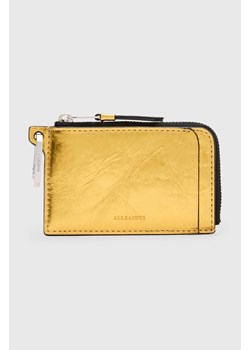 AllSaints portfel skórzany REMY WALLET damski kolor złoty W017XZ ze sklepu ANSWEAR.com w kategorii Portfele damskie - zdjęcie 175387313