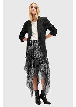 AllSaints spódnica POLLY SKIRT kolor czarny midi rozkloszowana W011RB ze sklepu ANSWEAR.com w kategorii Spódnice - zdjęcie 175387390