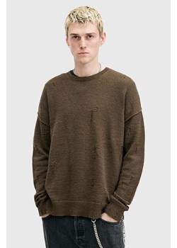 AllSaints sweter z domieszką wełny EKTARR CREW męski kolor zielony  M031KB ze sklepu ANSWEAR.com w kategorii Swetry męskie - zdjęcie 175387572