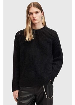 AllSaints sweter z domieszką wełny HARLEN CREW męski kolor czarny  M075KB ze sklepu ANSWEAR.com w kategorii Swetry męskie - zdjęcie 175387584