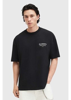 AllSaints t-shirt bawełniany SANCTUM SS CREW męski kolor czarny z nadrukiem M068PB ze sklepu ANSWEAR.com w kategorii T-shirty męskie - zdjęcie 175387942