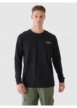 Męski longsleeve z nadrukiem 4F 4FRAW24TLONM502 - czarny ze sklepu Sportstylestory.com w kategorii T-shirty męskie - zdjęcie 175389611