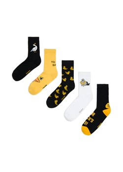 Cropp - 5 pack skarpet z ptasim motywem - żółty ze sklepu Cropp w kategorii Skarpetki męskie - zdjęcie 175391782