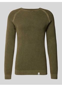 Sweter z dzianiny z prążkowanymi wykończeniami ze sklepu Peek&Cloppenburg  w kategorii Swetry męskie - zdjęcie 175395973