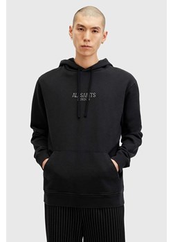 AllSaints bluza bawełniana BONES OTH HOODY męska kolor czarny z kapturem gładka M005NB ze sklepu ANSWEAR.com w kategorii Bluzy męskie - zdjęcie 175401820