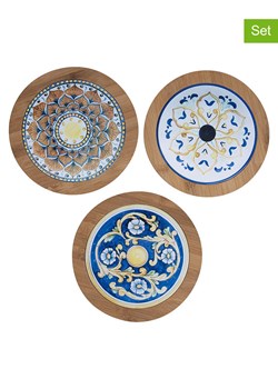 Villa d´Este Podstawki (3 szt.) &quot;Sicilia&quot; w kolorze jasnobrązowo-niebieskim - Ø 16 cm ze sklepu Limango Polska w kategorii Akcesoria kuchenne - zdjęcie 175403844