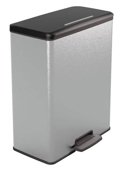 Podwójny srebrny kosz na śmieci z pedałem T2-F11 - id: 46042 - marki Elior - 175410294 Podwójny srebrny kosz na śmieci z pedałem T2-F11 ze sklepu Edinos.pl w kategorii Dom - zdjęcie 175410294