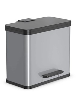 Trzykomorowy srebrny kosz na śmieci G3-C15 - id: 46052 - marki Elior - 175410313 Trzykomorowy srebrny kosz na śmieci G3-C15 ze sklepu Edinos.pl w kategorii Dom - zdjęcie 175410313