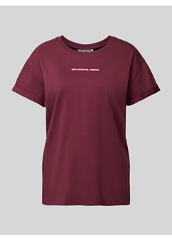 T-shirt o pudełkowym kroju z nadrukiem z logo ze sklepu Peek&Cloppenburg  w kategorii Bluzki damskie - zdjęcie 175414220