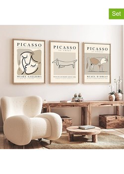 ABERTO DESIGN Druki artystyczne (3 szt.) w drewnianej ramce ze sklepu Limango Polska w kategorii Obrazy - zdjęcie 175414780