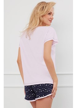 Piżama damska z krótkim rękawem i spodenkami różowo-granatowa Libra, Kolor różowy-wzór, Rozmiar S, Italian Fashion ze sklepu Primodo w kategorii Piżamy damskie - zdjęcie 175415480