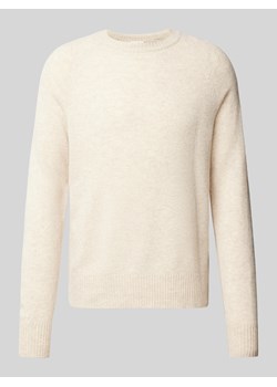 Sweter z dzianiny z wełny ze szwami działowymi model ‘LUXURY’ ze sklepu Peek&Cloppenburg  w kategorii Swetry męskie - zdjęcie 175420521