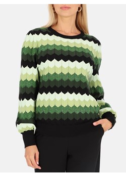 Sweter damski ze wzorem w zygzaki Smashed Lemon 24615 ze sklepu Eye For Fashion w kategorii Swetry damskie - zdjęcie 175421461