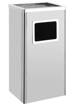 Srebrny kosz na odpady z wyjmowanym wkładem 45L S5-Z78 - id: 46010 - marki Elior - 175422790 Srebrny kosz na odpady z wyjmowanym wkładem 45L S5-Z78 ze sklepu Edinos.pl w kategorii Dom - zdjęcie 175422790