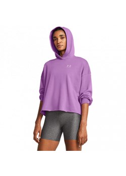 Damska bluza dresowa nierozpinana z kapturem Under Armour UA Rival Terry OS Hoodie - fioletowa ze sklepu Sportstylestory.com w kategorii Bluzy damskie - zdjęcie 175428912