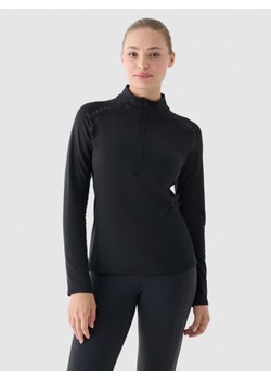 Damska bluza treningowa 4F 4FWAW24TFSWF411 - czarna ze sklepu Sportstylestory.com w kategorii Bluzy damskie - zdjęcie 175429062