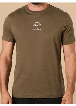 Sinsay - Koszulka z nadrukiem - khaki ze sklepu Sinsay w kategorii T-shirty męskie - zdjęcie 175435324