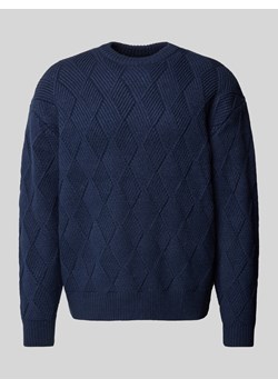 Sweter z dzianiny z prążkowanymi wykończeniami ze sklepu Peek&Cloppenburg  w kategorii Swetry męskie - zdjęcie 175438853