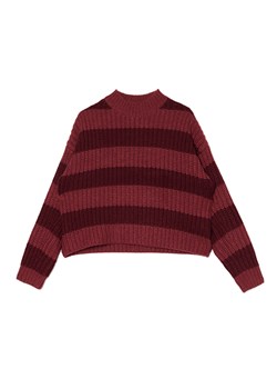 Cropp - Bordowy sweter w paski - kasztanowy - id: 3478W-83X - marki Cropp - 175439664 Cropp - Bordowy sweter w paski - kasztanowy ze sklepu Cropp w kategorii Swetry damskie - zdjęcie 175439664