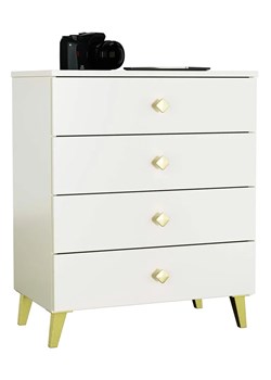 Kaszmirowa komoda w stylu glamour 4 szuflady - Adeks 5X ze sklepu Edinos.pl w kategorii Komody - zdjęcie 175459010