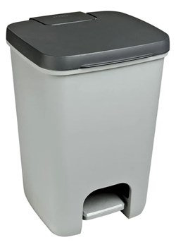 Szary kosz na śmieci z pedałem 20L - Olisso 5X - id: 46074 - marki Elior - 175459051 Szary kosz na śmieci z pedałem 20L - Olisso 5X ze sklepu Edinos.pl w kategorii Dom - zdjęcie 175459051