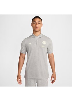 Męska koszulka piłkarska polo Nike Dri-FIT FC Barcelona The Nike Polo - Szary ze sklepu Nike poland w kategorii T-shirty męskie - zdjęcie 175459374