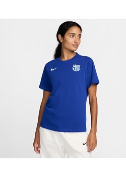 Koszulka piłkarska z krótkim rękawem Nike FC Barcelona Travel - Niebieski ze sklepu Nike poland w kategorii Bluzki damskie - zdjęcie 175459413