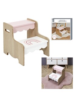 The Home Deco Kids Hocker w kolorze biało-beżowym ze schodkami - 30 x 33 x 30 cm ze sklepu Limango Polska w kategorii Meble dziecięce - zdjęcie 175471260