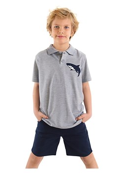 Denokids 2-częściowy zestaw &quot;Shark Embroideried&quot; w kolorze szaro-granatowym ze sklepu Limango Polska w kategorii T-shirty chłopięce - zdjęcie 175471382