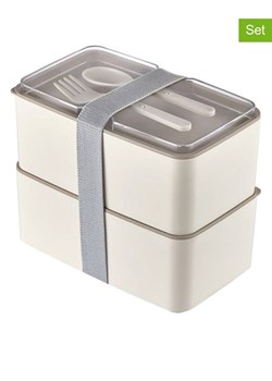 Violeta Home Pudełka (2 szt.) w kolorze biało-szarym na lunch - 18,5 x 11 x 5 cm ze sklepu Limango Polska w kategorii Pojemniki kuchenne - zdjęcie 175471473