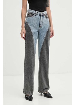 Rotate jeansy Straight Patchwork Jeans damskie high waist 1128191603 ze sklepu PRM w kategorii Jeansy damskie - zdjęcie 175474691