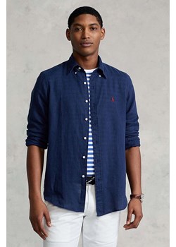 Polo Ralph Lauren Koszula 710829443001 męska kolor granatowy slim z kołnierzykiem button-down ze sklepu ANSWEAR.com w kategorii Koszule męskie - zdjęcie 175480121