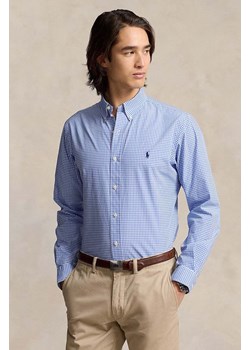 Polo Ralph Lauren koszula męska kolor niebieski slim z kołnierzykiem button-down ze sklepu ANSWEAR.com w kategorii Koszule męskie - zdjęcie 175480171