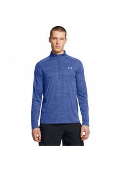 Męski longsleeve treningowy Under Armour UA Tech Textured 1/2 Zip - niebieski ze sklepu Sportstylestory.com w kategorii T-shirty męskie - zdjęcie 175480412