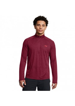 Męski longsleeve treningowy Under Armour UA Tech Textured 1/2 Zip - czerwony ze sklepu Sportstylestory.com w kategorii T-shirty męskie - zdjęcie 175480431