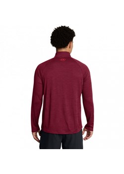 Męski longsleeve treningowy Under Armour UA Tech Textured 1/2 Zip - czerwony ze sklepu Sportstylestory.com w kategorii T-shirty męskie - zdjęcie 175480432