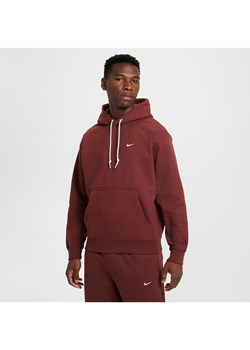 Męska dzianinowa bluza z kapturem Nike Solo Swoosh - Brązowy ze sklepu Nike poland w kategorii Bluzy męskie - zdjęcie 175481913