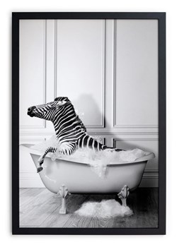 The Wild Hug Druk artystyczny &quot;Zebra Bath&quot; w ramce - 30 x 40 cm ze sklepu Limango Polska w kategorii Obrazy - zdjęcie 175493333