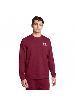 Męska bluza dresowa nierozpinana bez kaptura Under Armour UA Rival Terry LC Crew - czerwona ze sklepu Sportstylestory.com w kategorii Bluzy męskie - zdjęcie 175499930