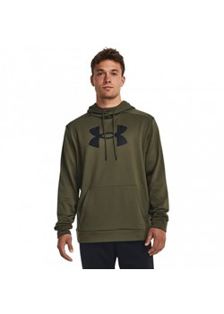 Męska bluza treningowa nierozpinana z kapturem Under Armour UA Armour Fleece Big Logo HD - oliwkowa/khaki ze sklepu Sportstylestory.com w kategorii Bluzy męskie - zdjęcie 175499960