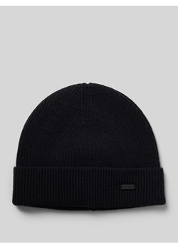 Czapka beanie z detalem z logo model ‘Xamiro’ ze sklepu Peek&Cloppenburg  w kategorii Czapki zimowe męskie - zdjęcie 175507440