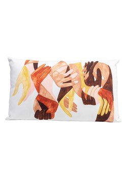 Kare Poduszka &quot;Artistic Hands&quot; w kolorze białym ze wzorem - 50 x 30 cm ze sklepu Limango Polska w kategorii Poduszki dekoracyjne - zdjęcie 175510583