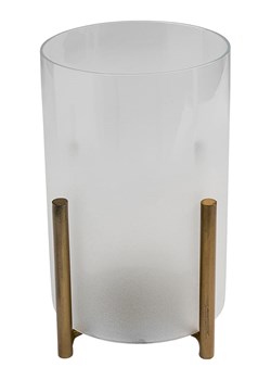Kare Świecznik &quot;Pillar&quot; w kolorze złoto-białym - wys. 25 x Ø 19 cm ze sklepu Limango Polska w kategorii Świeczniki - zdjęcie 175510710