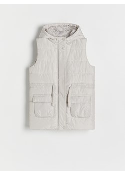Reserved - Pikowana kamizelka z kapturem - jasnoszary ze sklepu Reserved w kategorii Kamizelki dziewczęce - zdjęcie 175514841