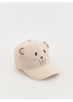 Reserved - Muślinowa czapka z daszkiem z uszami - złamana biel ze sklepu Reserved w kategorii Czapki dziecięce - zdjęcie 175514980