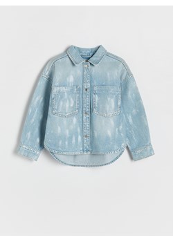 Reserved - Jeansowa koszula we wzory - niebieski ze sklepu Reserved w kategorii Bluzki dziewczęce - zdjęcie 175516320