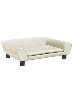 Kremowa sofa dziecięca z aksamitu - Pergio ze sklepu Edinos.pl w kategorii Meble dziecięce - zdjęcie 175517094